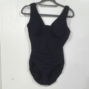 Lands' End Womens Black Slender Suit Size 14